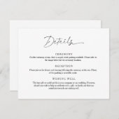 Minimalistische Script-Hochzeitungs-Detailkarte Einladung (Vorne/Hinten)