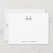 Minimalistische Script-Kalligrafie Schwarz-Grau-Mo Mitteilungskarte (Vorderseite)
