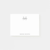 Minimalistische Script-Kalligrafie Schwarz-Grau-Mo Post-it Klebezettel (Vorderseite)