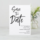 Minimalistische Script Kraft Save the Date Einladung (Stehend Vorderseite)