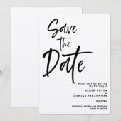 Minimalistische Script Kraft Save the Date Einladung (Vorne/Hinten)