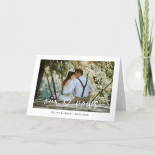 Minimalistische Script-Liebe Herz Unsere Vows-Kart Karte