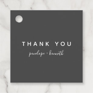 Minimalistische Script-Moderne Hochzeit Schwarz Geschenkanhänger