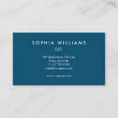 Minimalistische Script Navy und White Business Car Visitenkarte (Rückseite)