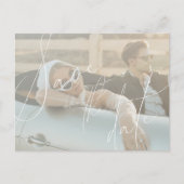 Minimalistische Script Save The Date Einladung Pos (Vorderseite)