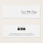 Minimalistische Script-Stuhl-Ohrring-Display-Karte (Vorne & Hinten)