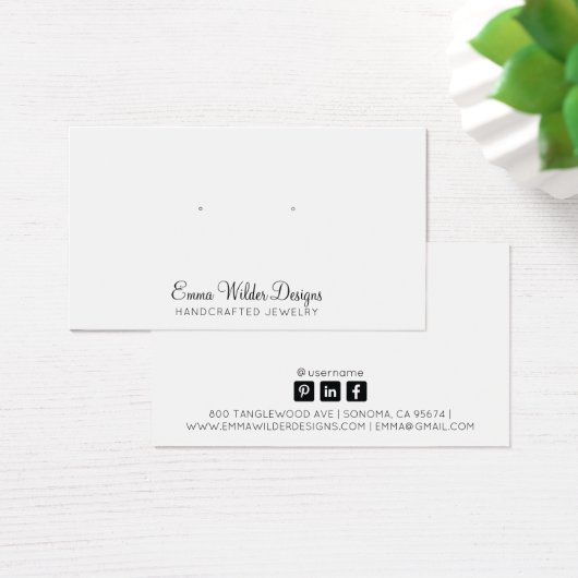 Minimalistische Script-Stuhl-Ohrring-Display-Karte (Schreibtisch)