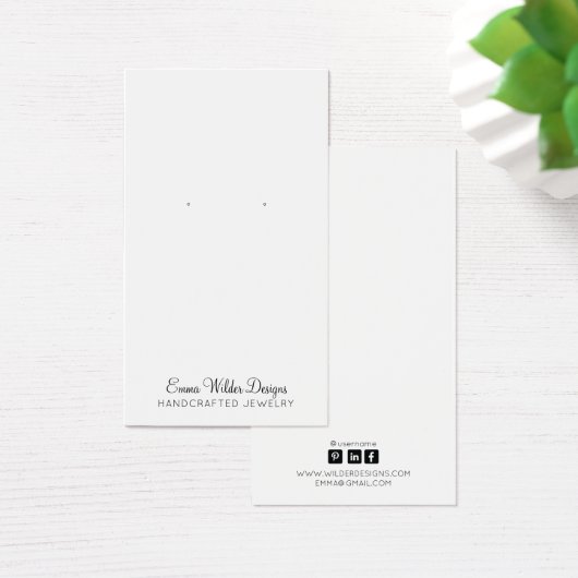 Minimalistische Script-Stuhl-Ohrring-Display-Karte (Schreibtisch)