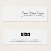 Minimalistische Script-Stuhl-Ohrring-Display-Karte (Vorne & Hinten)