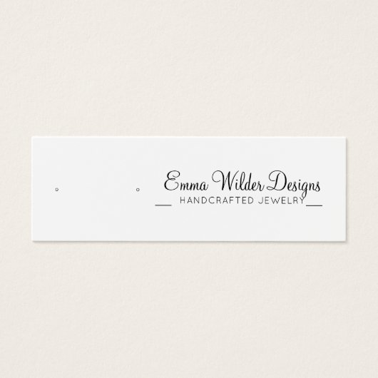 Minimalistische Script-Stuhl-Ohrring-Display-Karte (Vorderseite)