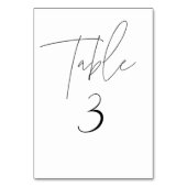 Minimalistische Script-Tischnummer Tischnummer (Vorderseite)