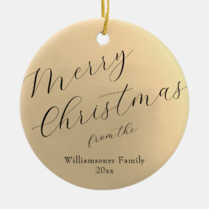 Minimalistische Script Typografie Frohe Weihnachte Keramik Ornament