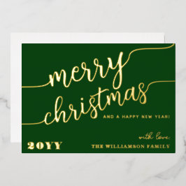 Minimalistische Script Typografie Frohe Weihnachts Folien Feiertagskarte
