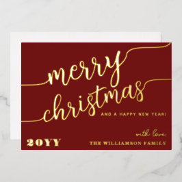 Minimalistische Script Typografie Frohe Weihnachts Folien Feiertagskarte