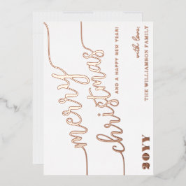 Minimalistische Script Typografie Frohe Weihnachts Folien Feiertagskarte