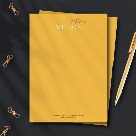 Minimalistische Script Typografie Mustard Yellow Mitteilungskarte