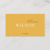 Minimalistische Script Typografie Mustard Yellow Visitenkarte (Vorderseite)