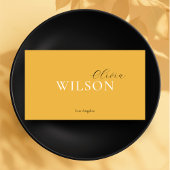 Minimalistische Script Typografie Mustard Yellow Visitenkarte