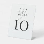 Minimalistische Script Typografy Wedding Tischnumm Sockelschild (Vorderseite)