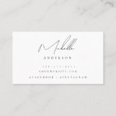 Minimalistische Script-Visitenkarte Visitenkarte (Rückseite)