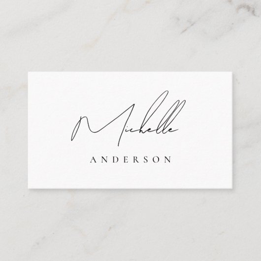 Minimalistische Script-Visitenkarte Visitenkarte (Vorderseite)