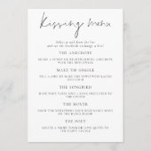 Minimalistische Script Wedding Kissing Menu Game C Einladung (Vorderseite)