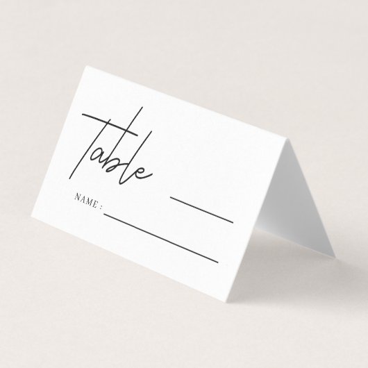 Minimalistische Script Wedding Platzkarten - Elega (Vorderseite)