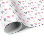 Minimalistische Seashell & Leaf Botanische Küste Geschenkpapier (Rolleneckpunkt)
