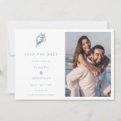 Minimalistische Seashell QR Code Foto Beach Weddin Save The Date (Vorderseite)