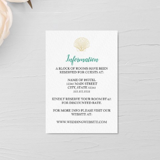 Minimalistische Seashell Wedding Card Begleitkarte
