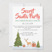 Minimalistische Secret-Santa-Weihnachtsfeier-Einla