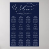 Minimalistische Seekarte für Navy Blue Poster (Vorne)
