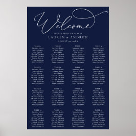 Minimalistische Seekarte für Navy Blue Poster
