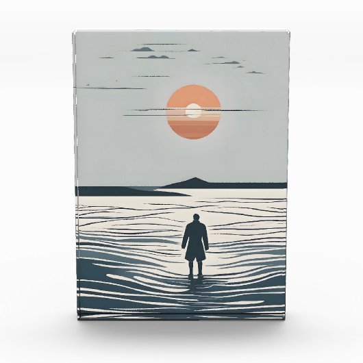 Minimalistische Seekunst Fotoblock (Vorderseite)