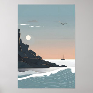 Minimalistische Seekunst Poster