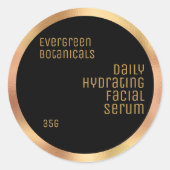 Minimalistische Seifenkosmetik kennzeichnet Schwar Runder Aufkleber (Vorderseite)