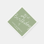 Minimalistische Seite 21. Geburtstag Serviette (Ecke)