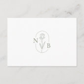 Minimalistische Seite Grün Elegante Hochzeiten Det Begleitkarte (Rückseite)