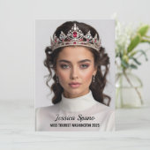 Minimalistische Seiten-Autogrammkarten - dunkler T Einladung (Stehend Vorderseite)