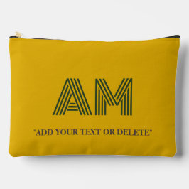Minimalistische Senf- und Waldgrün-Monogramm Zubehörtasche