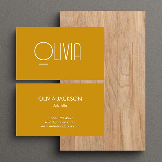 Minimalistische Senf-Yellow-Mute-Retro-Visitenkart