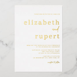 Minimalistische Serif Script Typografy Foto Weddin Folieneinladung