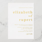 Minimalistische Serif Script Typografy Foto Weddin Folieneinladung (Vorderseite)