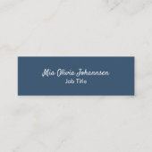 Minimalistische Serious Blue Mini Business Card Visitenkarte (Vorderseite)