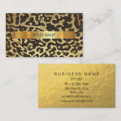 Minimalistische Shiny Gold Jaguar Vip Business Car Visitenkarte (Vorne/Hinten)
