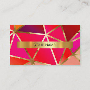 Minimalistische Shiny Gold Pink Vip Business Card Visitenkarte