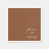 Minimalistische Sienna Brown Script Wedding Custom Serviette (Vorderseite)