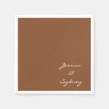 Minimalistische Sienna Brown Script Wedding Custom