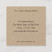 Minimalistische Signatur-Skripte-Visitenkarte Quadratische Visitenkarte (Rückseite)