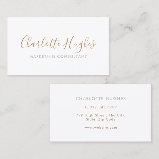 Minimalistische Signatur Visitenkarte (Vorne/Hinten)